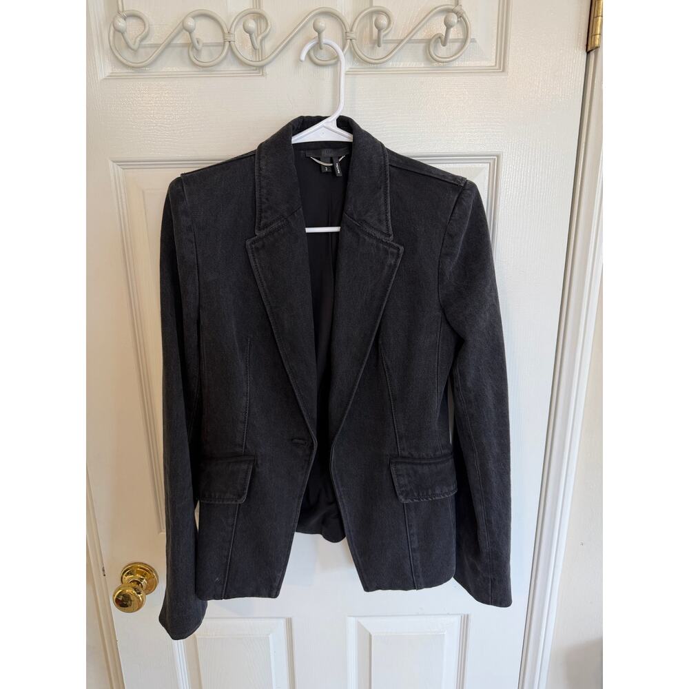 PAIGE denim blazer in washed black size 2 - Picture 3 of 9